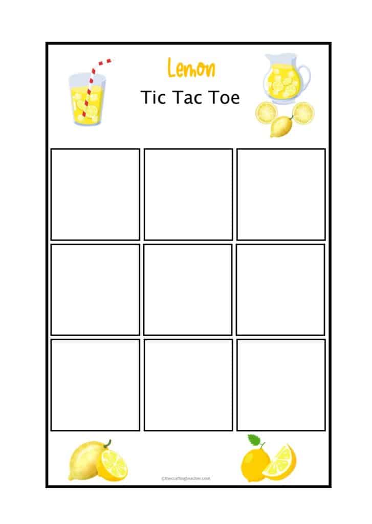 Lemon Tic Tac Toe Mat - full page