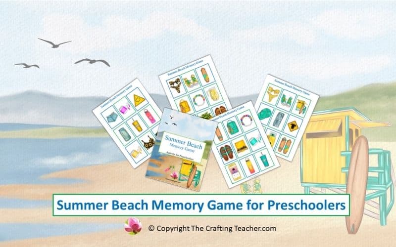Summer Beach Memory Game for Preschoolers