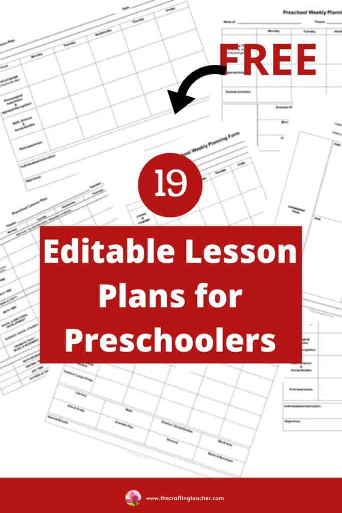 Editable Lesson Plans for Preschoolers