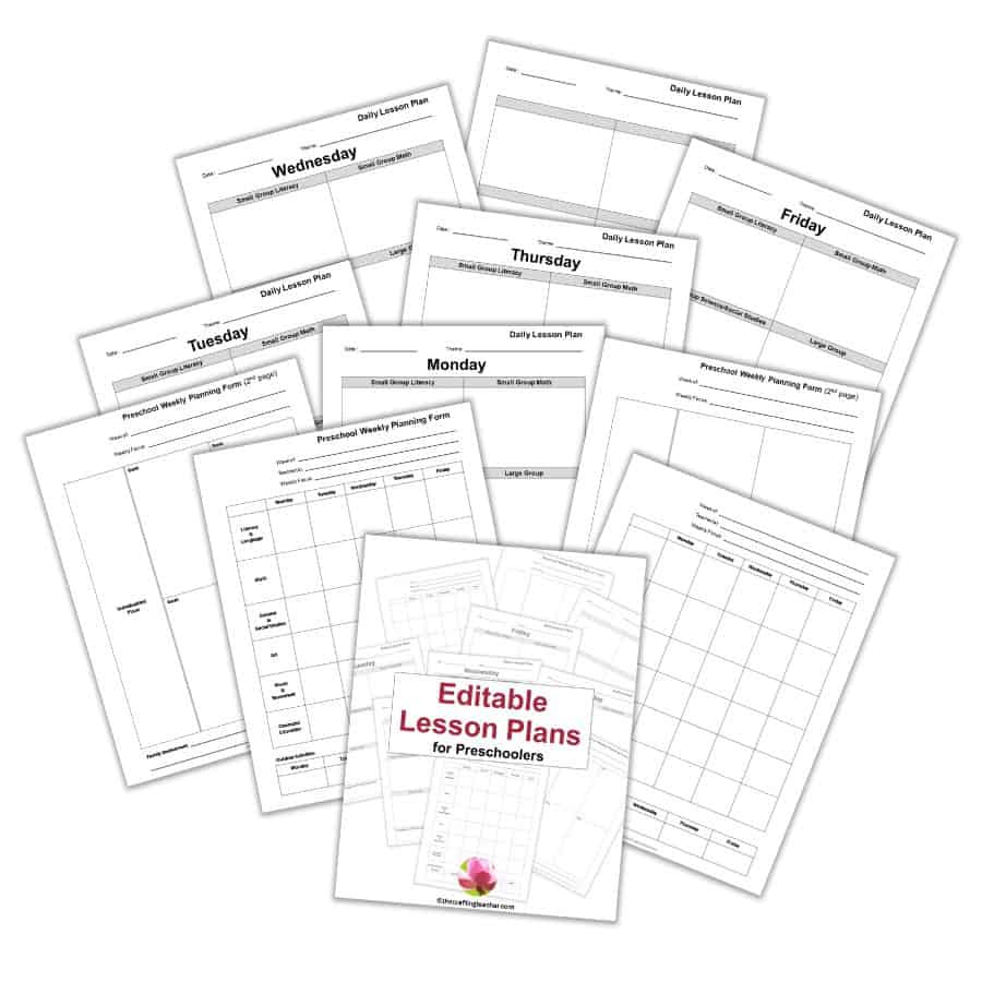 Editable Lesson Plans - portrait format