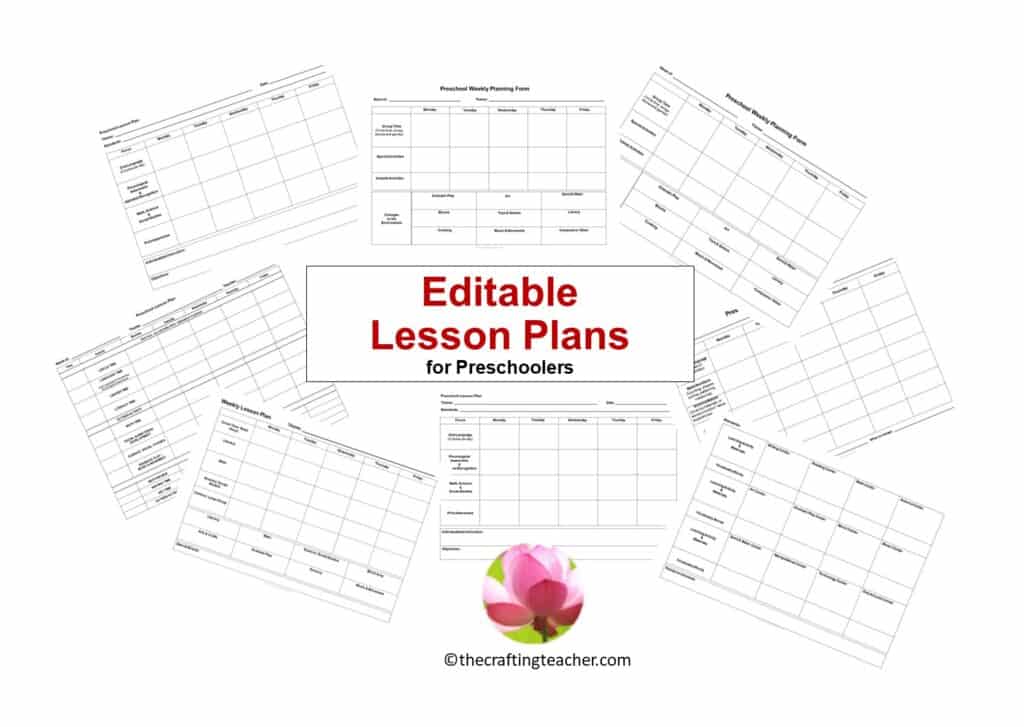 Editable Lesson Plans - landscape format
