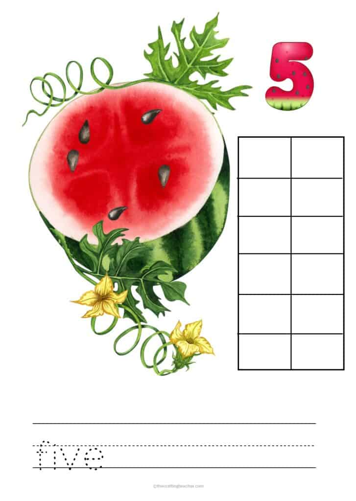 Watermelon #5 Counting Mat