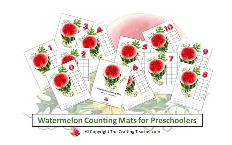 Watermelon Counting Mats for Preschoolers