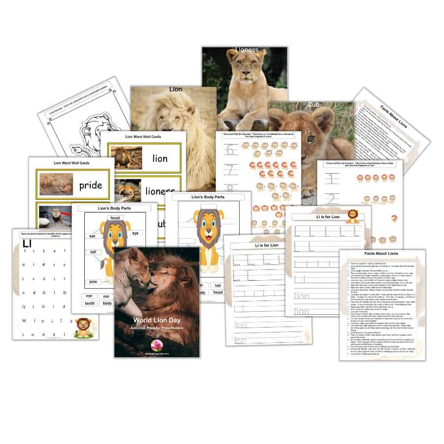 World Lion Day Activities Pack for Preschoolers