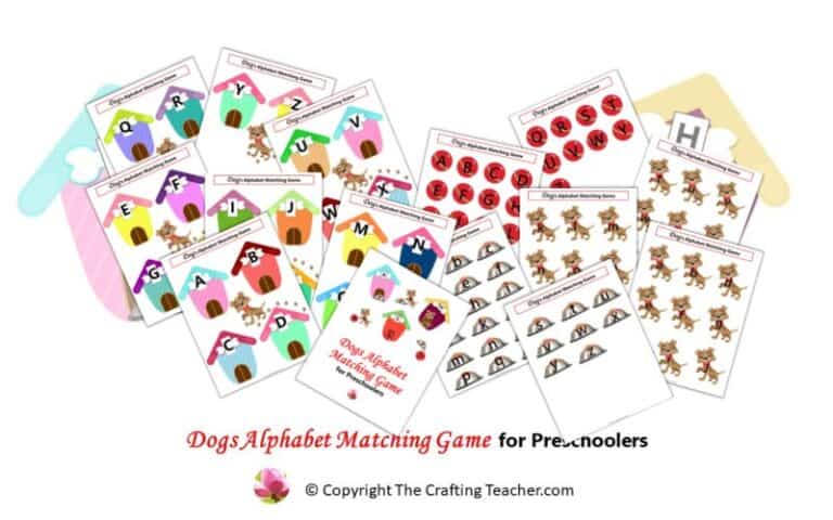 Dogs Alphabet Matching Game for Preschoolers