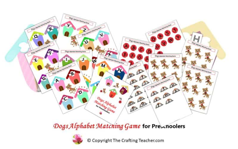 Dogs Alphabet Matching Game for Preschoolers