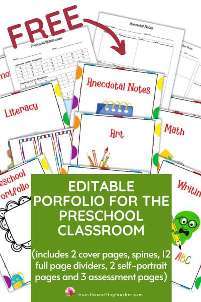 Editable Portfolio for the Preschool Classroom