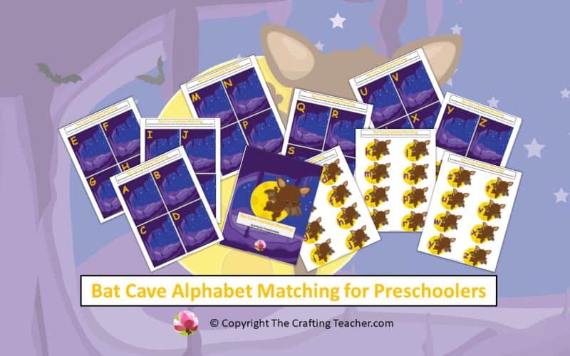 Bat Cave Alphabet Matching for Preschoolers