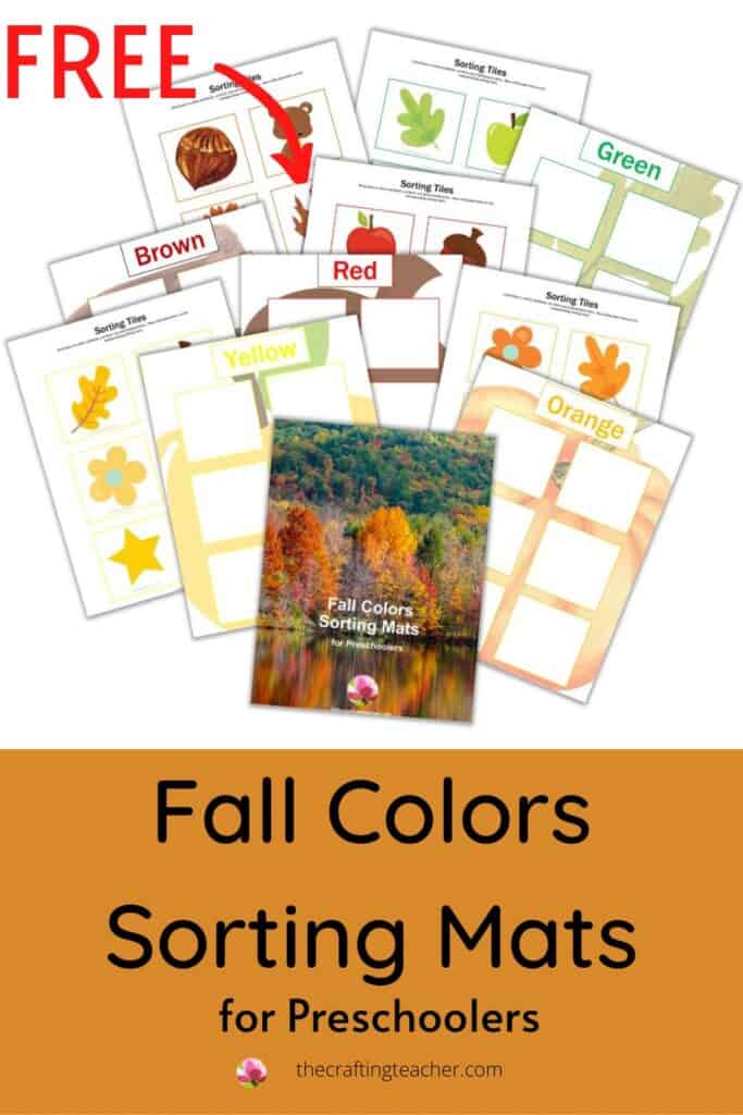 Fall Colors Sorting Mats For Preschoolers