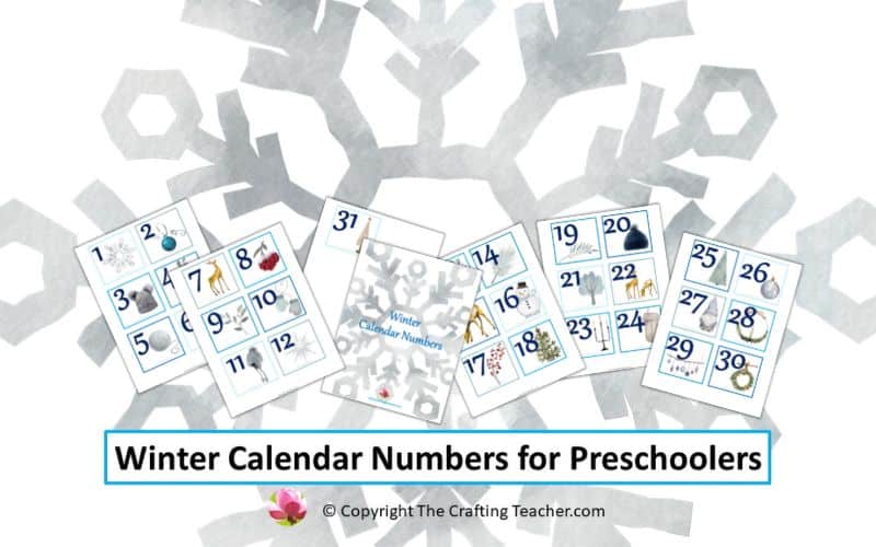 Winter Calendar Numbers for Preschoolers