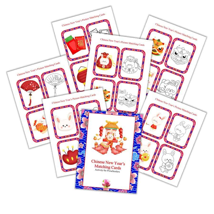 Chinese New Year's Matching Cards for Preschoolers