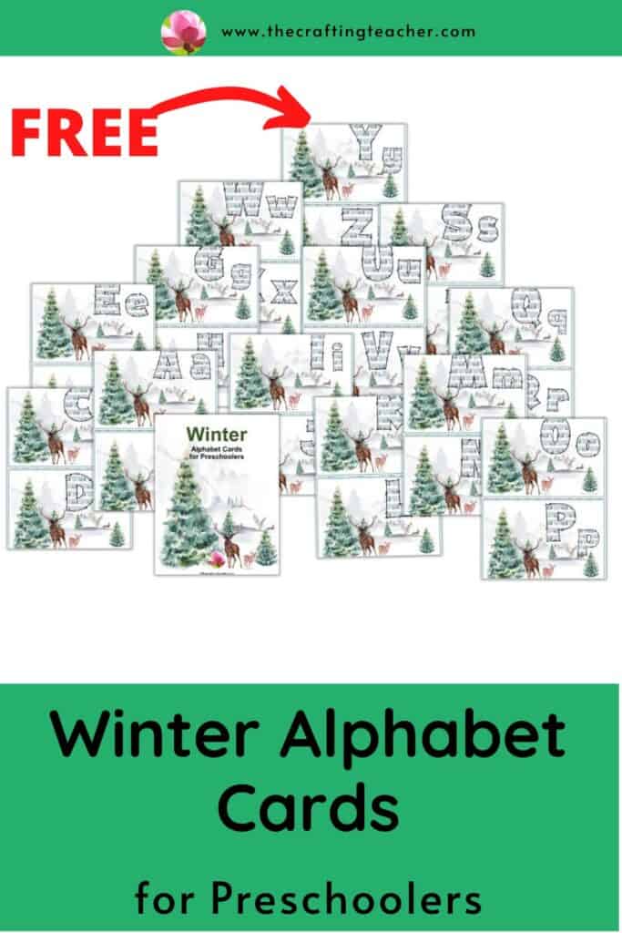 Winter Alphabet Cards for Preschoolers 