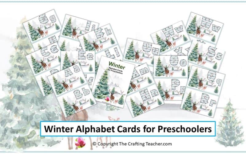 Winter Alphabet Cards for Preschoolers