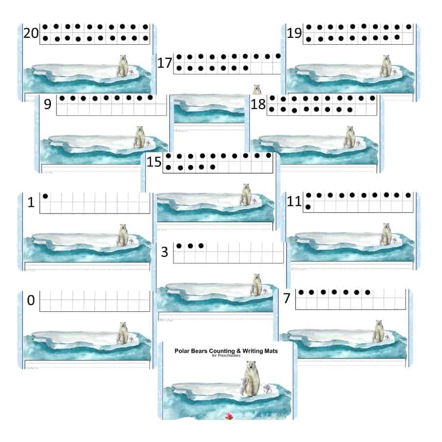 Polar Bear Counting & Writing Mats