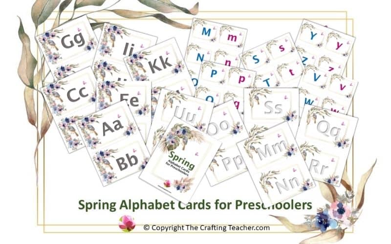 Spring Alphabet Cards for Preschoolers