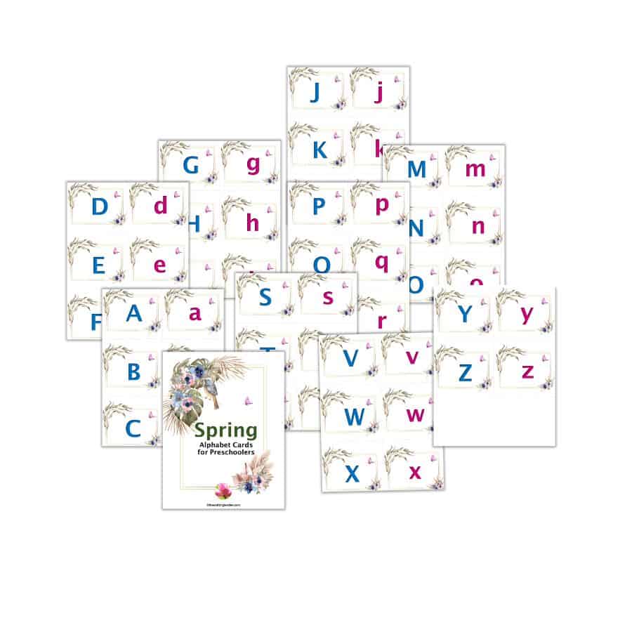 Spring Alphabet Cards - matching cards