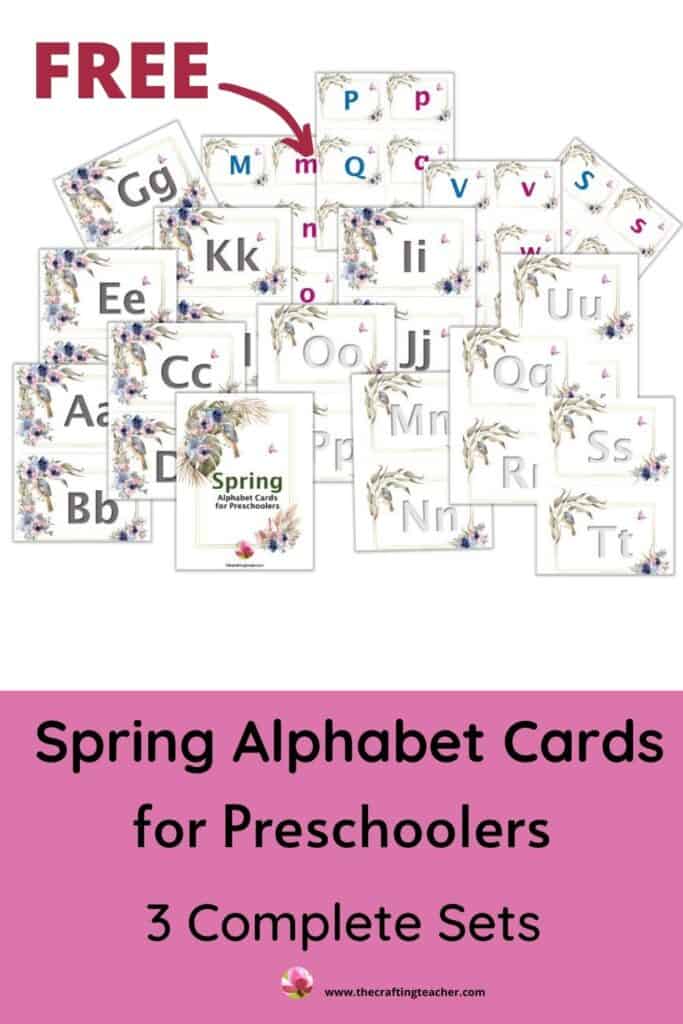 Spring Alphabet Cards for Preschoolers 