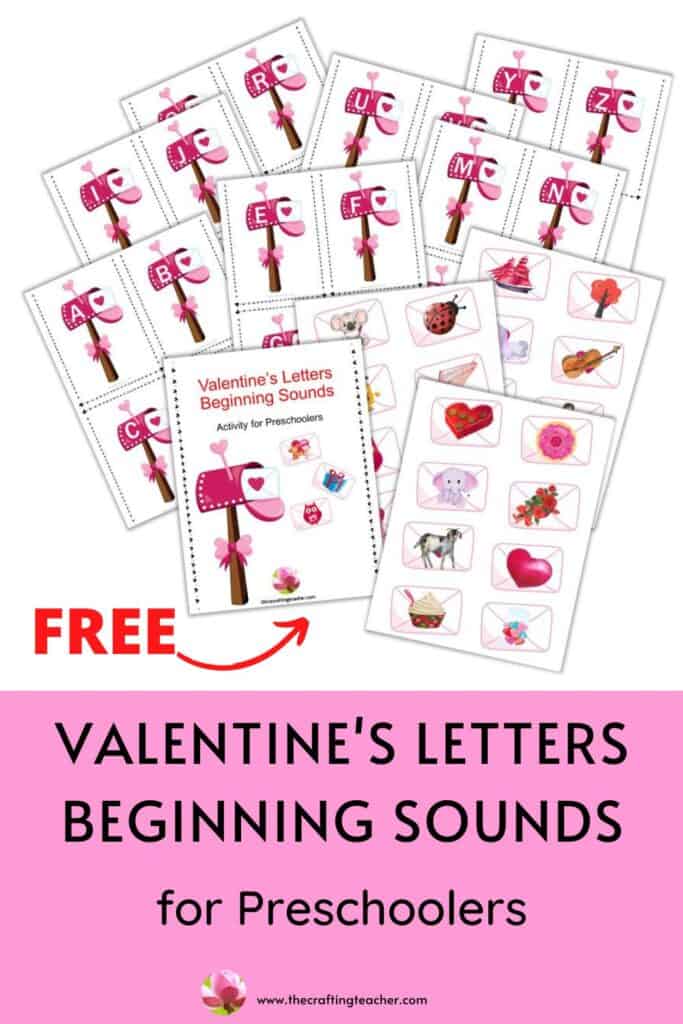 Valentine's Letters Beginning Sounds for Preschoolers 