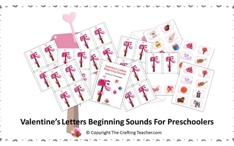 Valentine's Letters Beginning Sounds for Preschoolers