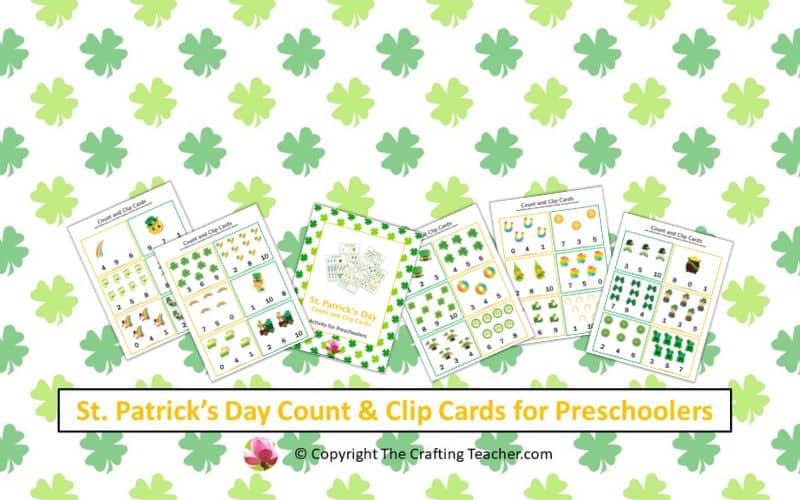 St. Patrick's Day Count & Clip Cards for Preschoolers