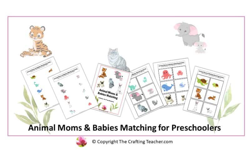Animal Moms & Babies Matching for Preschoolers