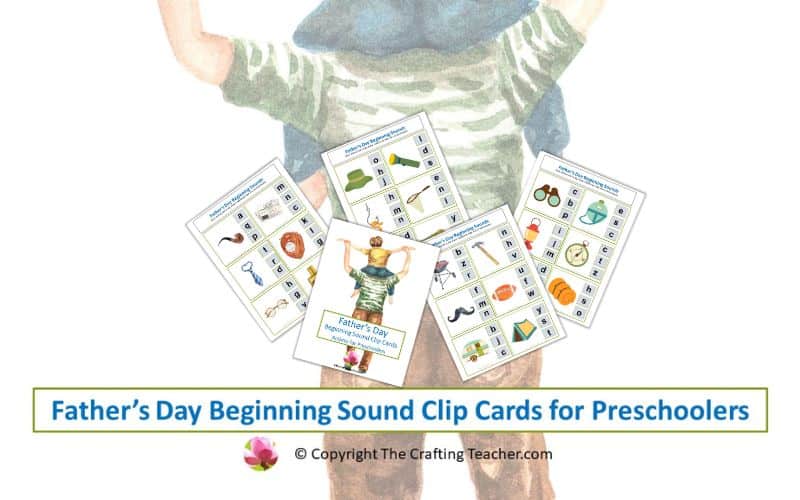 Father's Day Beginning Sound Clip Cards for Preschoolers