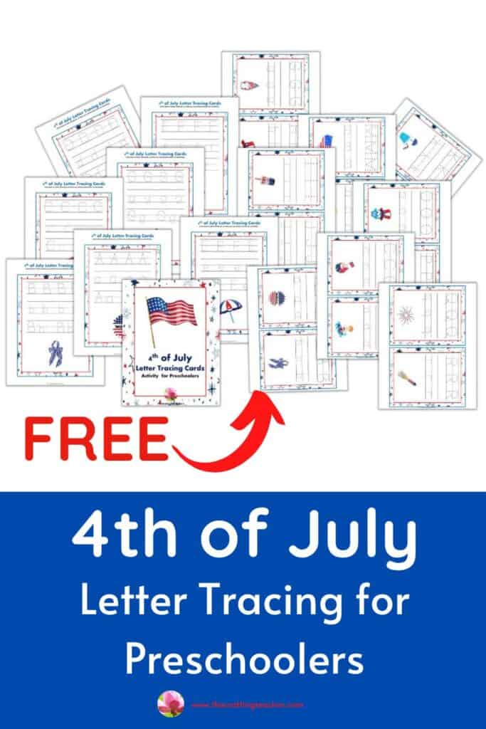 4th of July Letter Tracing for Preschoolers 