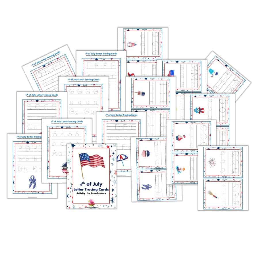 4th of July Letter Tracing for Preschoolers 