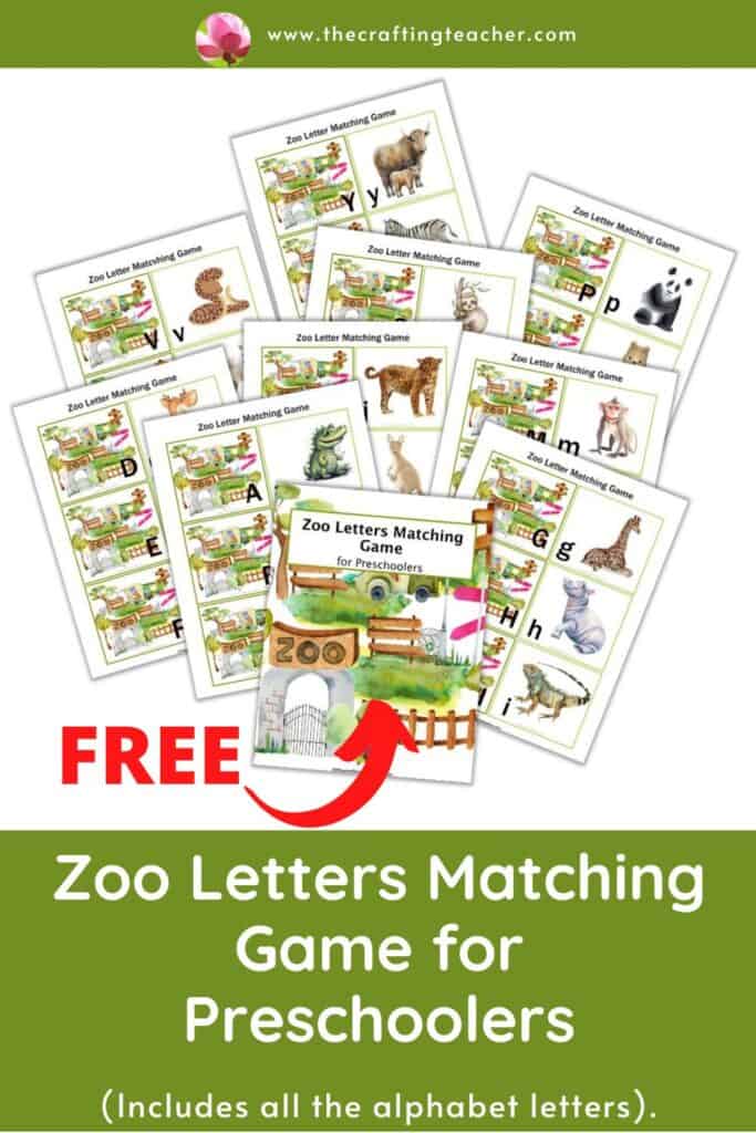 Zoo Letters Matching Game for Preschoolers 