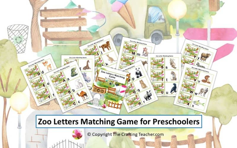 Zoo Letters Matching Game for Preschoolers