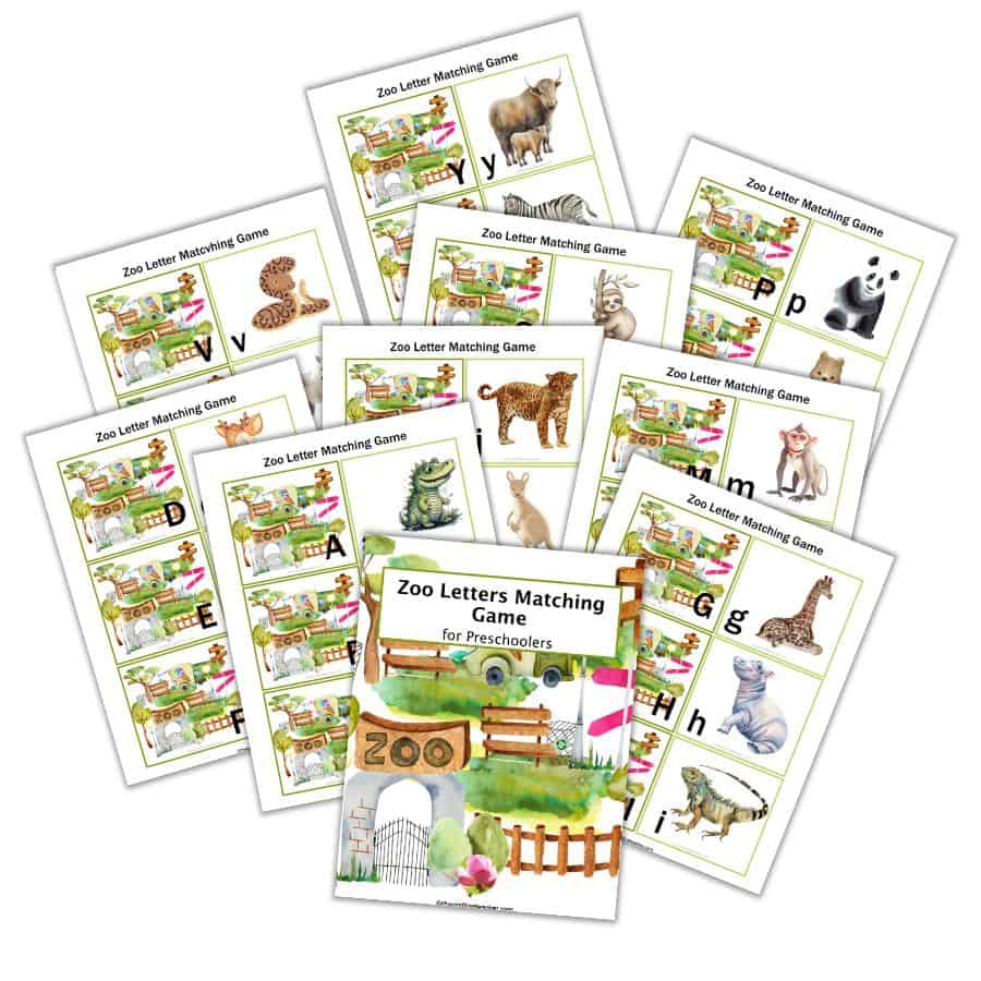 Zoo Letters Matching Game for Preschoolers