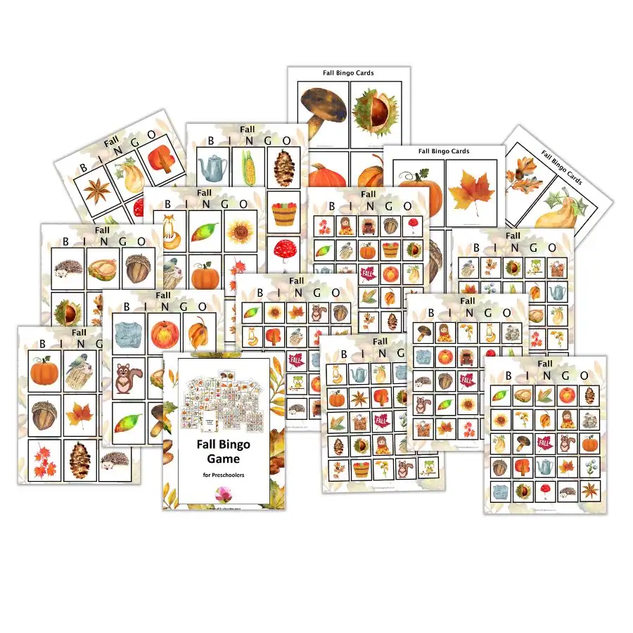 Fall Bingo Game for Preschoolers
