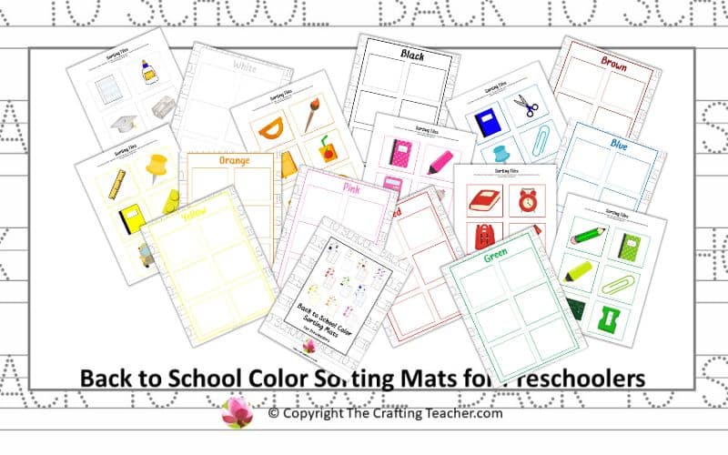Back to School Color Sorting Mats For Preschoolers