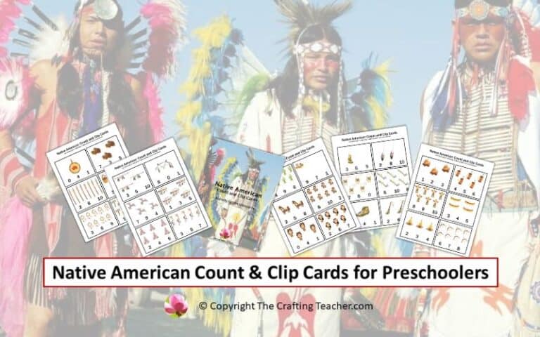 Native American Count & Clip Cards for Preschoolers
