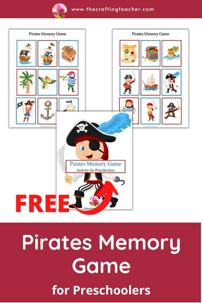 Pirates Memory Game for Preschoolers