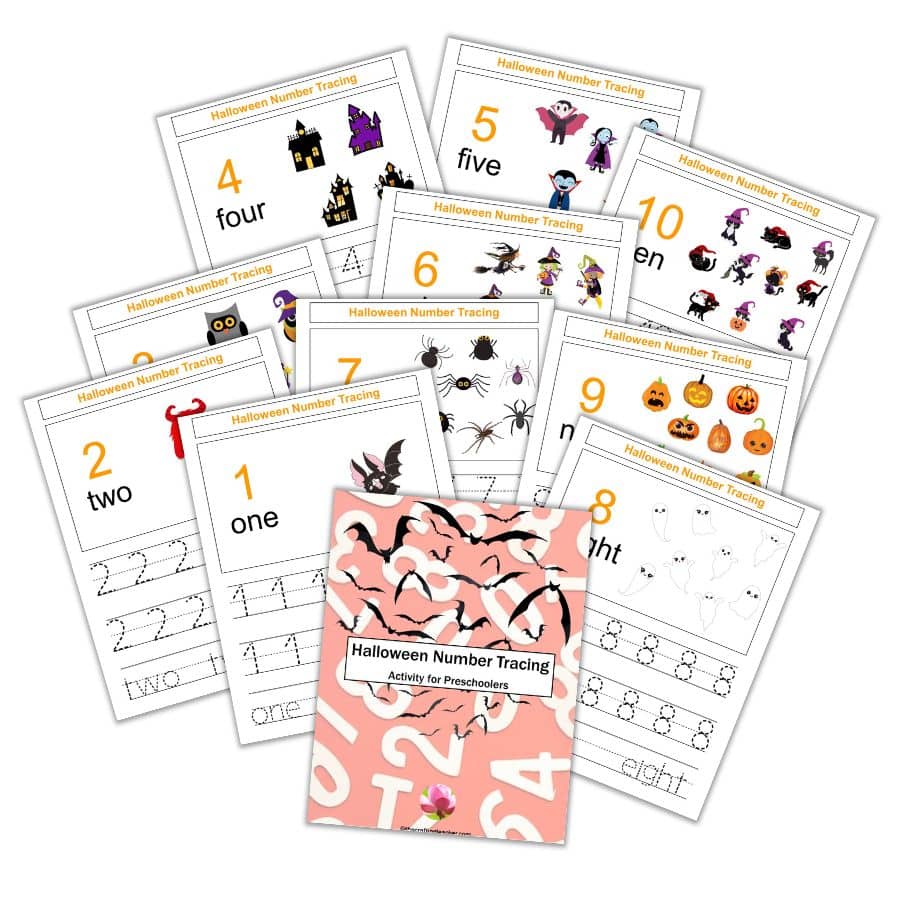 Halloween Number Tracing for Preschoolers 