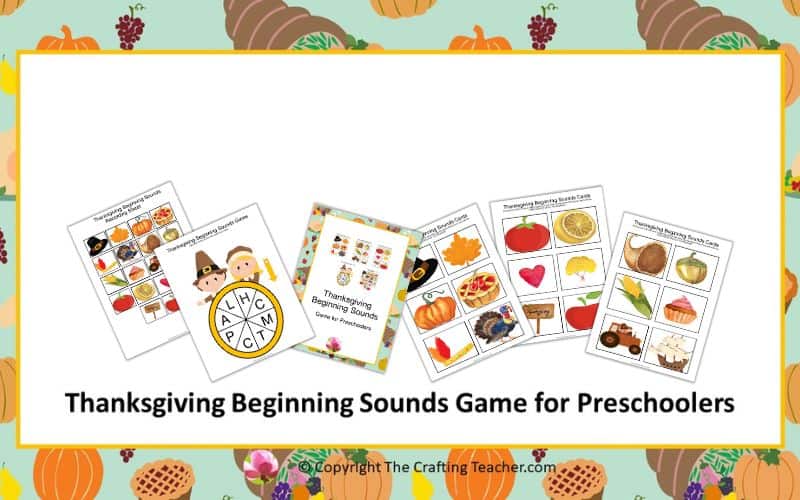 Thanksgiving Beginning Sounds Game for Preschoolers