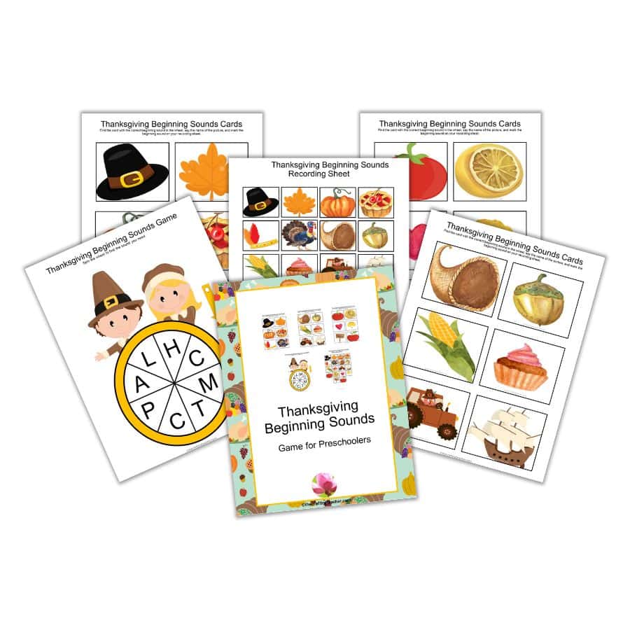 Thanksgiving Beginning Sounds Game for Preschoolers