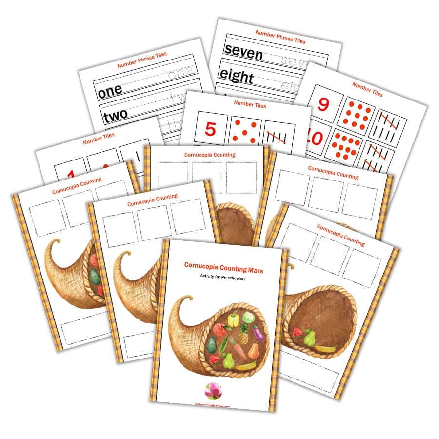 Cornucopia Counting Mats for Preschoolers 