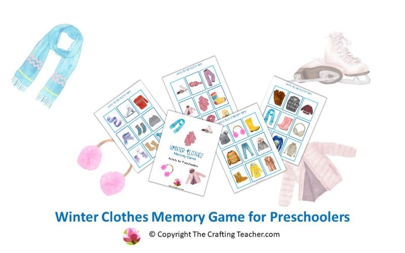 Winter Clothes Memory Game for Preschoolers