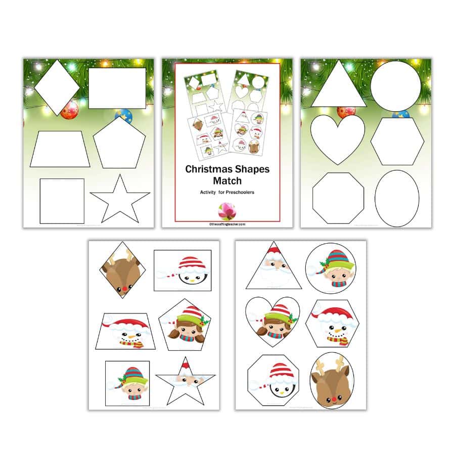 Christmas Shapes Match for Preschoolers 
