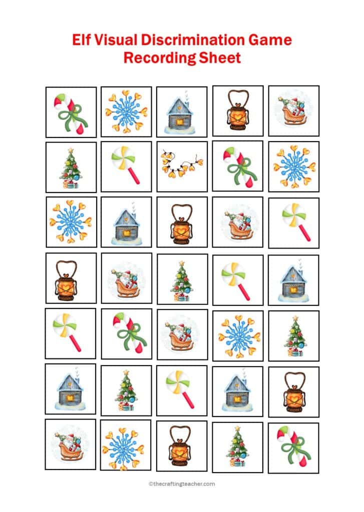 Elf Visual Discrimination Game for Preschoolers