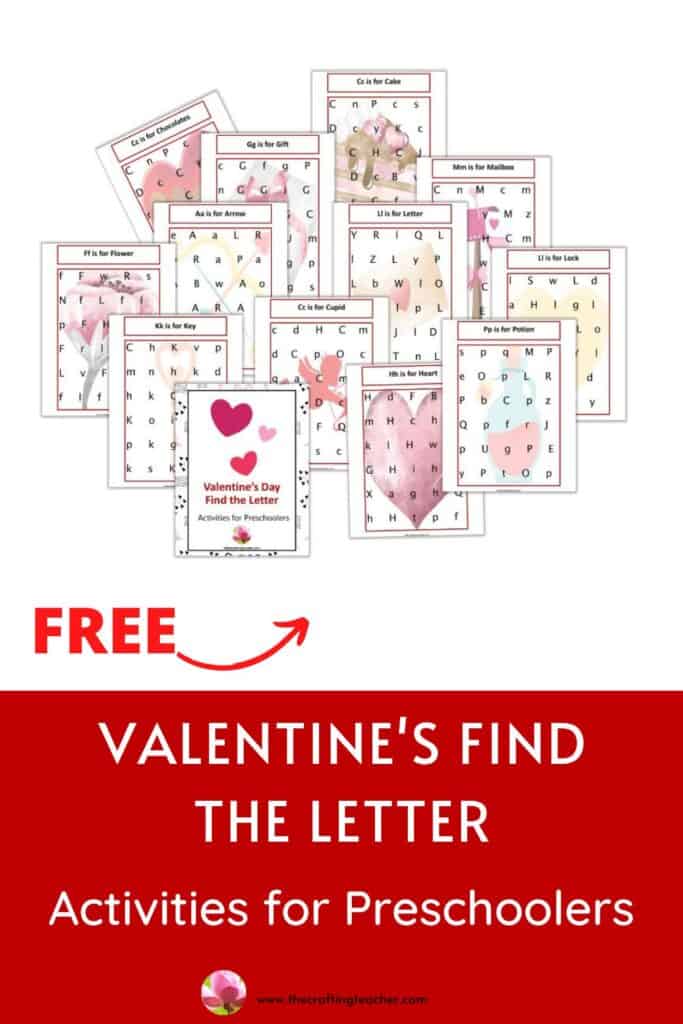 Valentine's Day Find the Letter Activities for Preschoolers