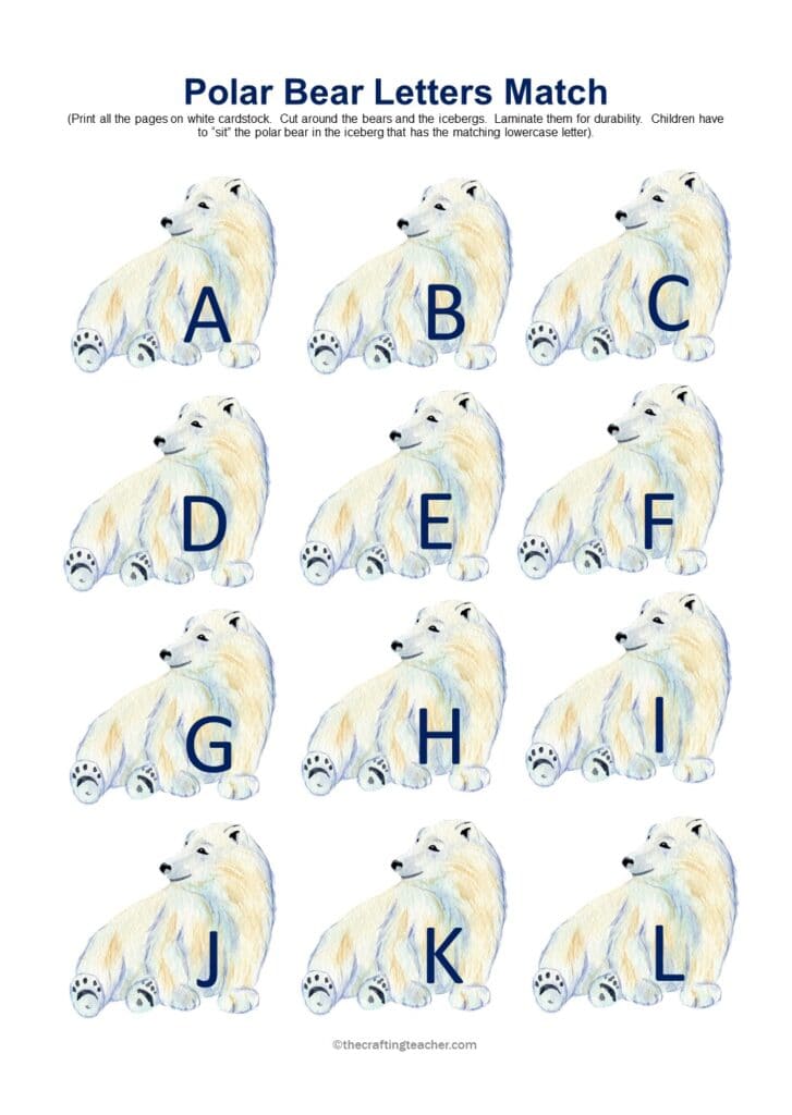 Polar Bear Letters Match for Preschoolers - page 5