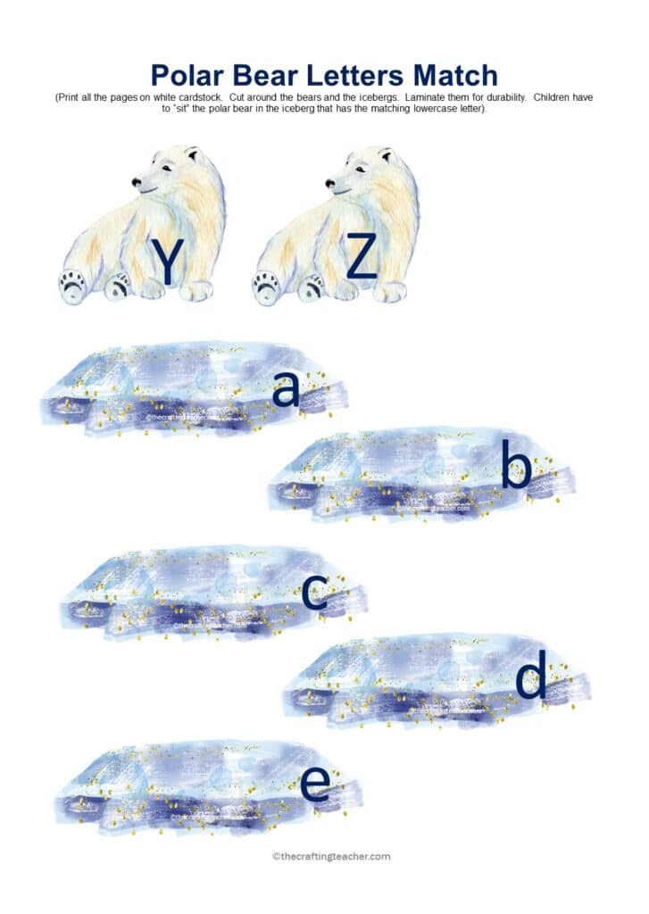 Polar Bear Letters Match for Preschoolers - page 7
