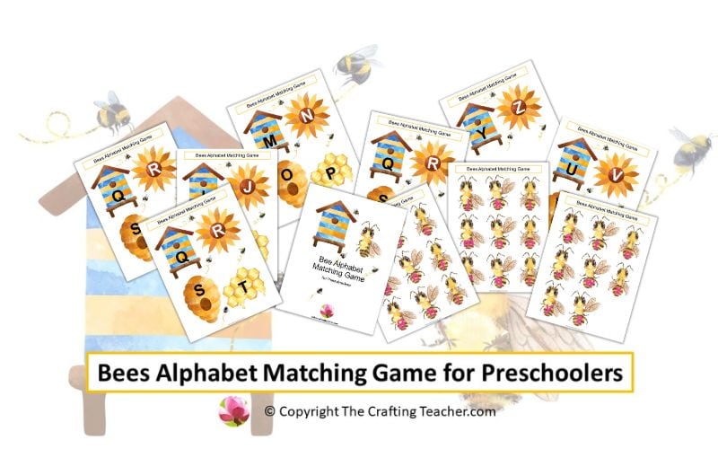 Bees Alphabet Matching Game for Preschoolers