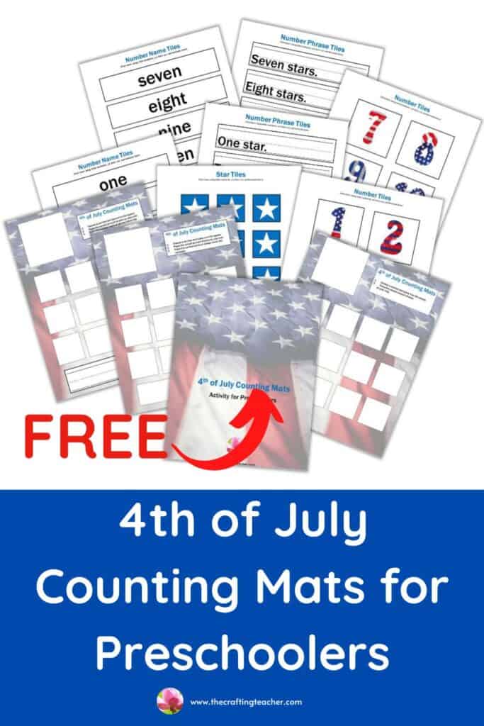 4th of July Counting Mats for Preschoolers