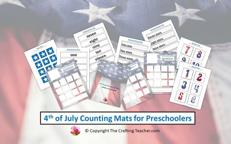 4th of July Counting Mats for Preschoolers