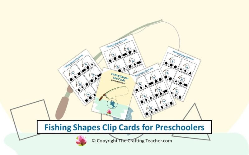 Fishing Shapes Clip Cards for Preschoolers