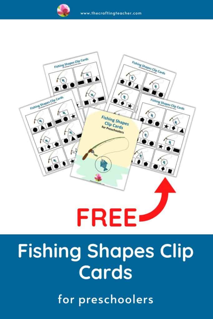 Fishing Shapes Clip Cards for Preschoolers